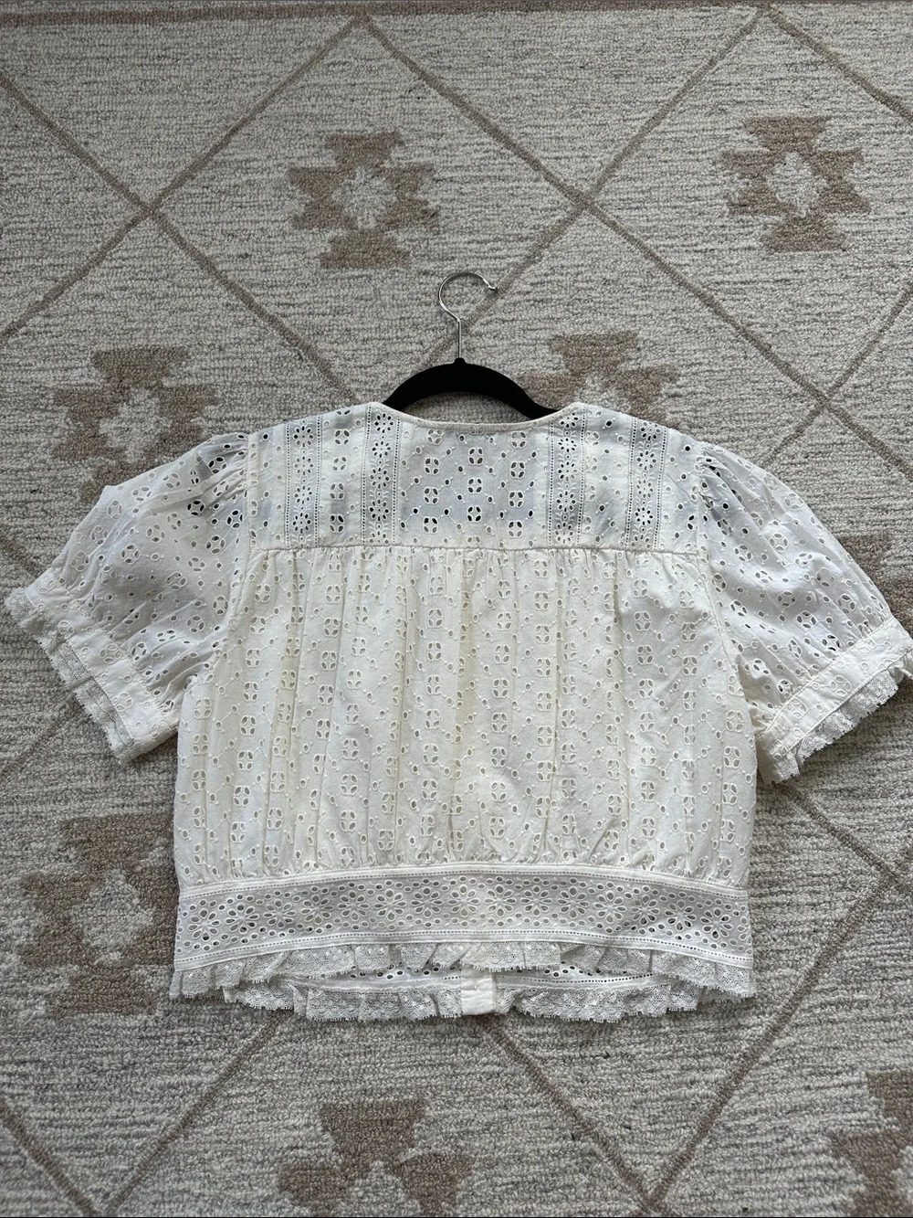 J.Crew Eyelet Puff Sleeve Blouse